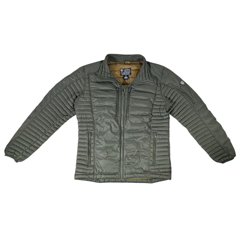Kuhl Projekt Spyfire Puffer Jacket Size Large Dark Moss Green Goose Down READ - Picture 8 of 12